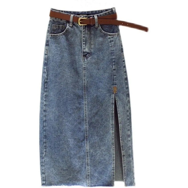 Elegant Maxi-Jeansskørt med feminint snit