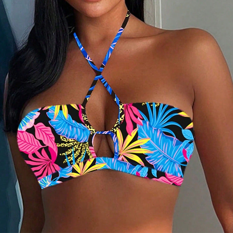 Tropisk Bandeau-Bikiniöverdel för Stiliga Stunder