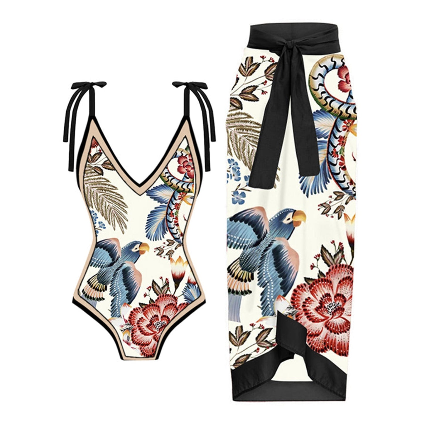 Elegant Badhälsning Set med Chic Knytdräkt