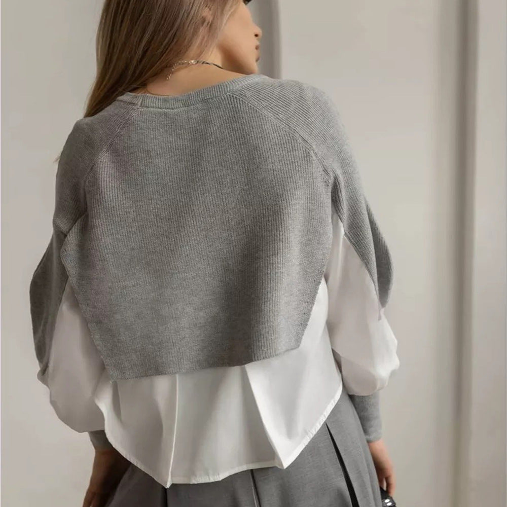 Stilfuld cropped pullover med unik lag-på-lag effekt