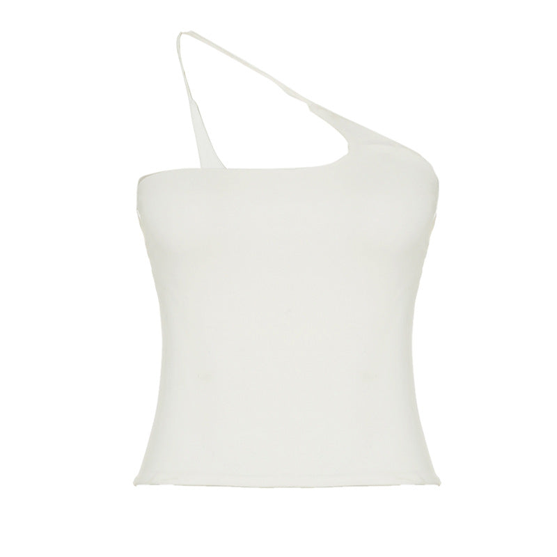 Asymmetriskt Cropped Top med Justerbara Axelband