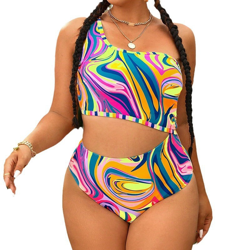Kvinnlig Asymmetrisk Bikiniset med Unik Design och Kloka Utskärningar