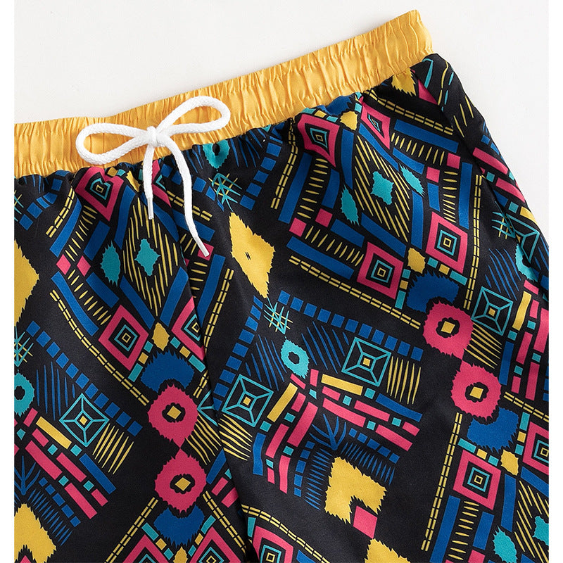Stiliga Badshorts för Kvinnor med Geometrisk Design