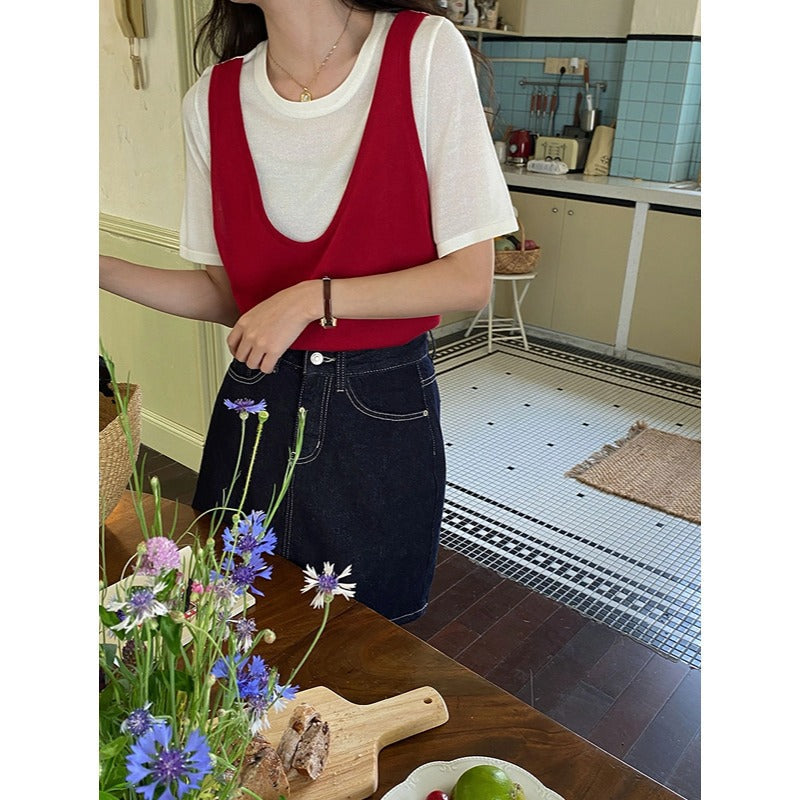 Moderne Denim Miniskirt til Den Stilbevidste Kvinde