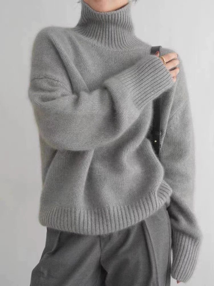 Elegant Rullekrave Sweater i Luksuriøs Uld