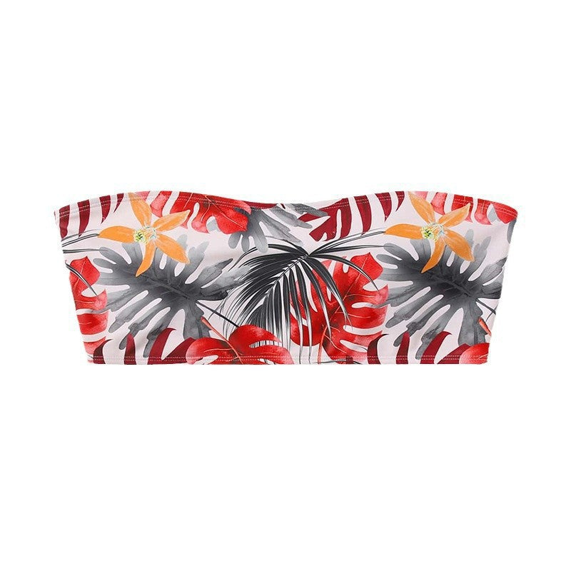 Blommig Bandeau-Bikiniöverdel för stilmedvetna kvinnor