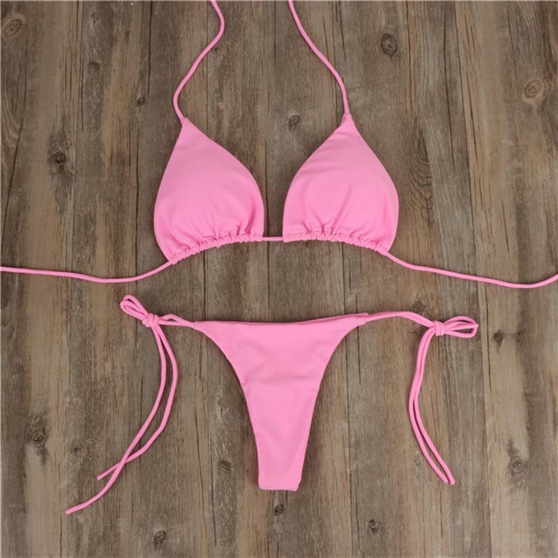 Bikini-set för kvinnor med justerbara axelband och minimalistisk stil