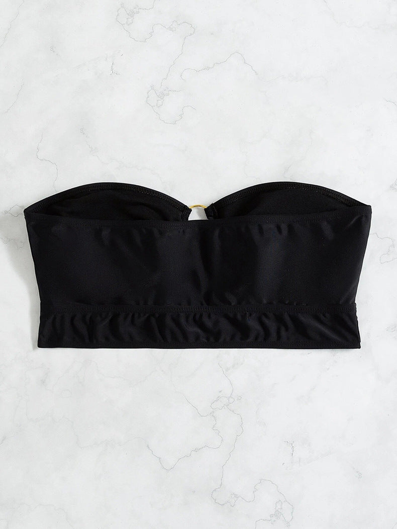Eleganta Bandeau-Bikiniöverdel med Trendigt Ringdetalj