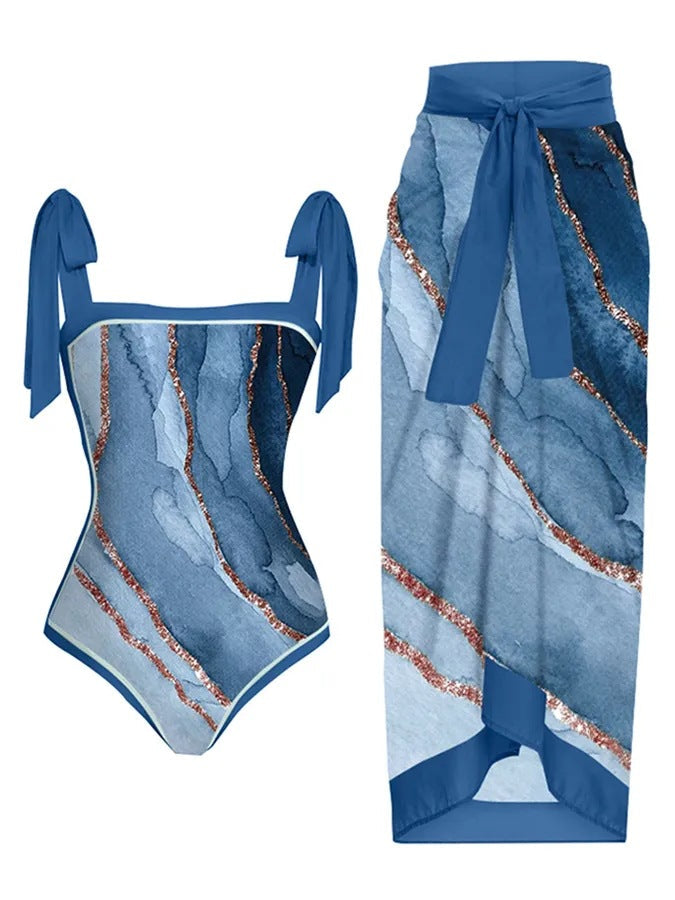 Elegant Badhälsning Set med Chic Knytdräkt