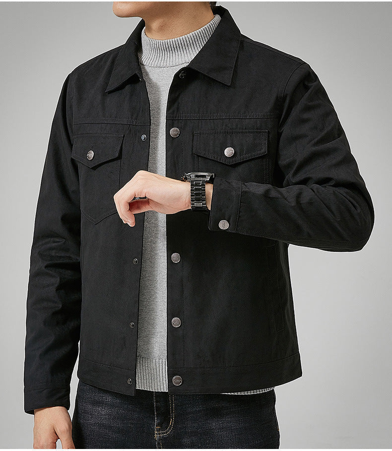 Viktor – herrejakke i kunstlæder med knapliste og brystlomme