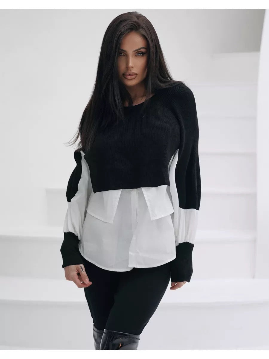 Stilfuld cropped pullover med unik lag-på-lag effekt