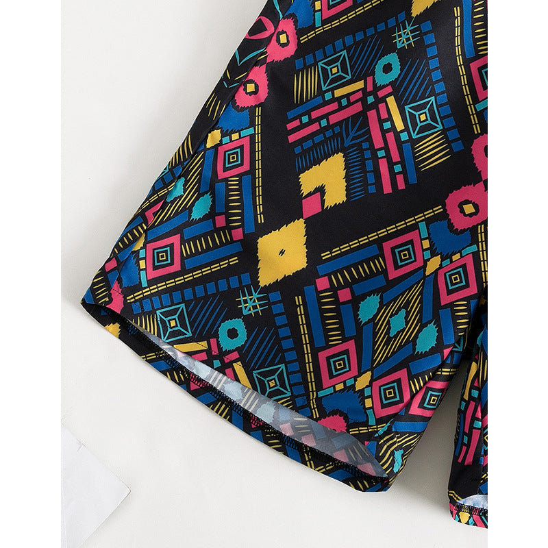 Stiliga Badshorts för Kvinnor med Geometrisk Design