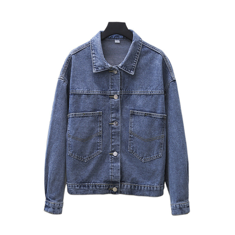 Klassisk Denimjakke til Kvinder med Praktiske Lommer