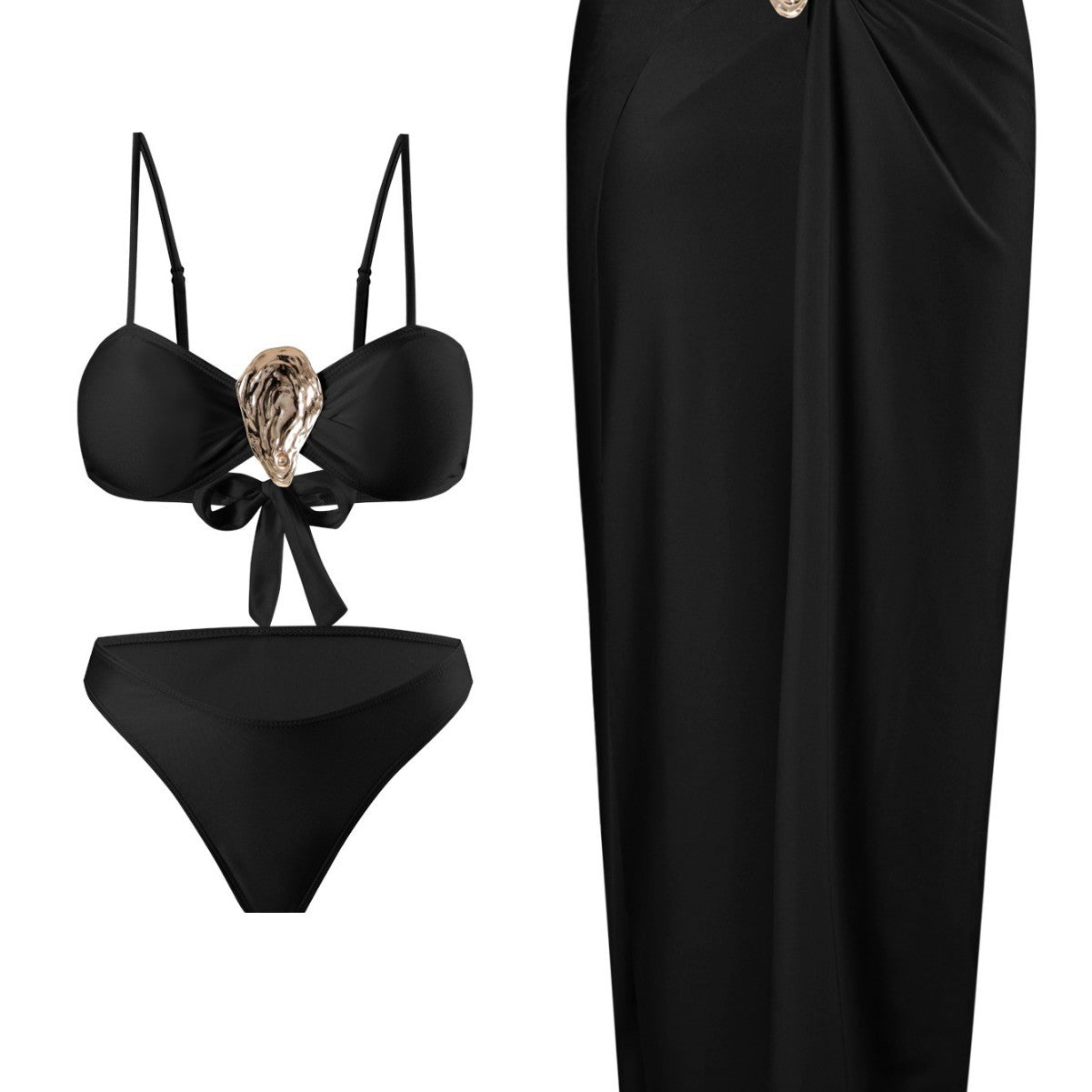 Stilfullt Bikiniset med Trendig Wrapkjol
