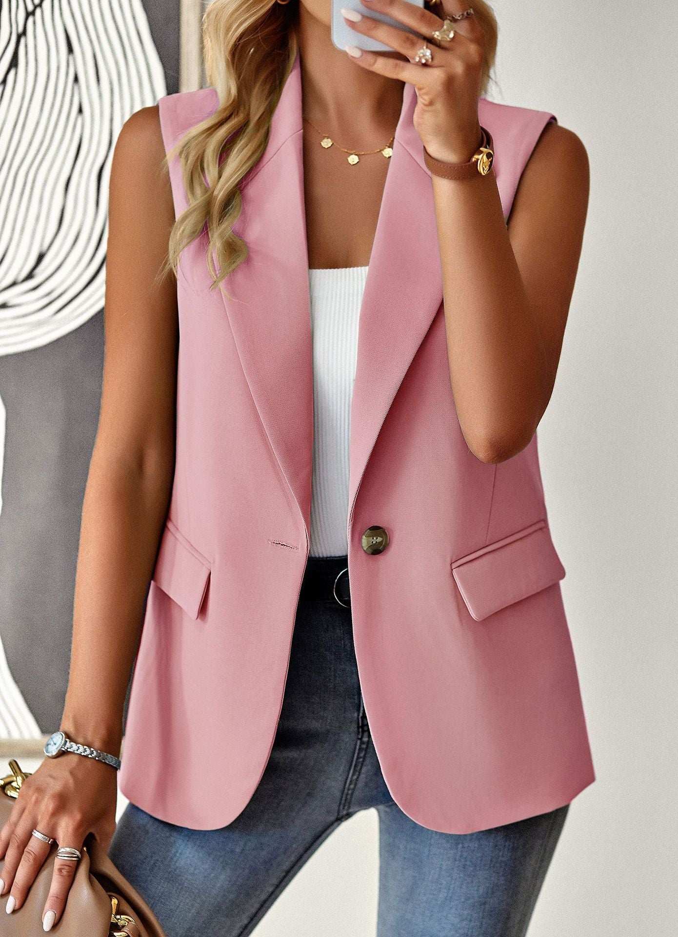 Elegant utan ärmar Blazer för en sofistikerad stil