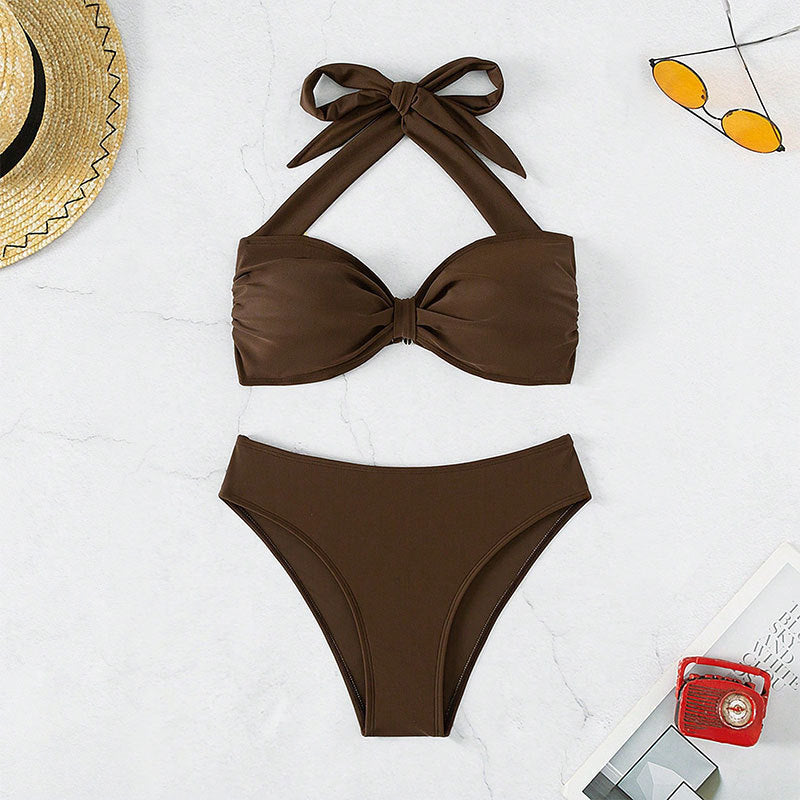Stilrent Bikiniset med eleganta band och hög midja