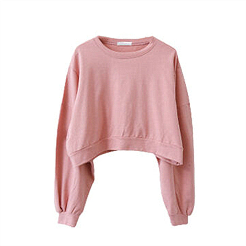 Feminin cropped Pullover med bløde ærmer