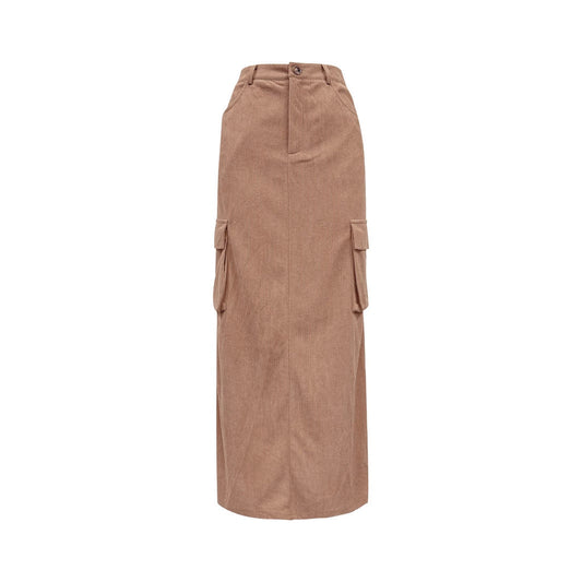 Moderne Cargo-Midi-Rock til kvinder med praktiske lommer