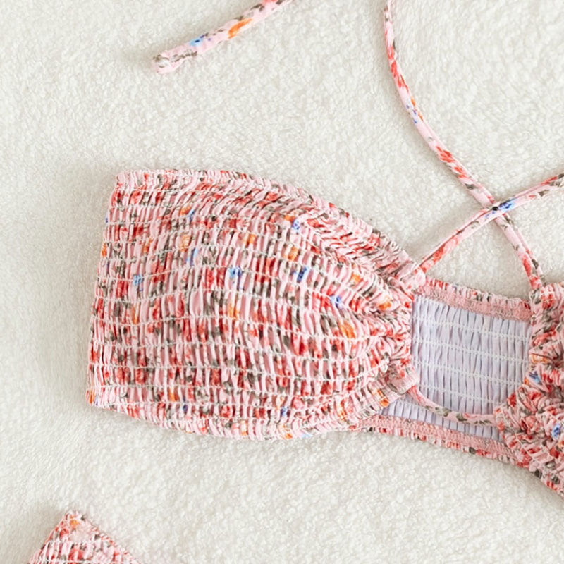 Stilren Bandeau-Bikini med Chic Wickeldesign och Justerbara Snören