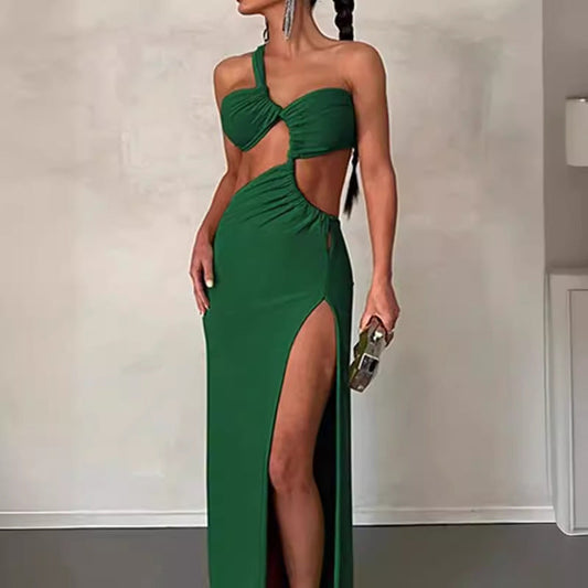 Asymmetrisk Maxikjole med Raffineret Drapering fra EleganceKunst