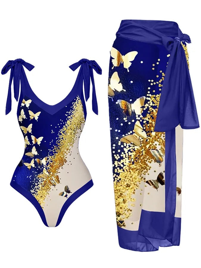 Elegant Badhälsning Set med Chic Knytdräkt