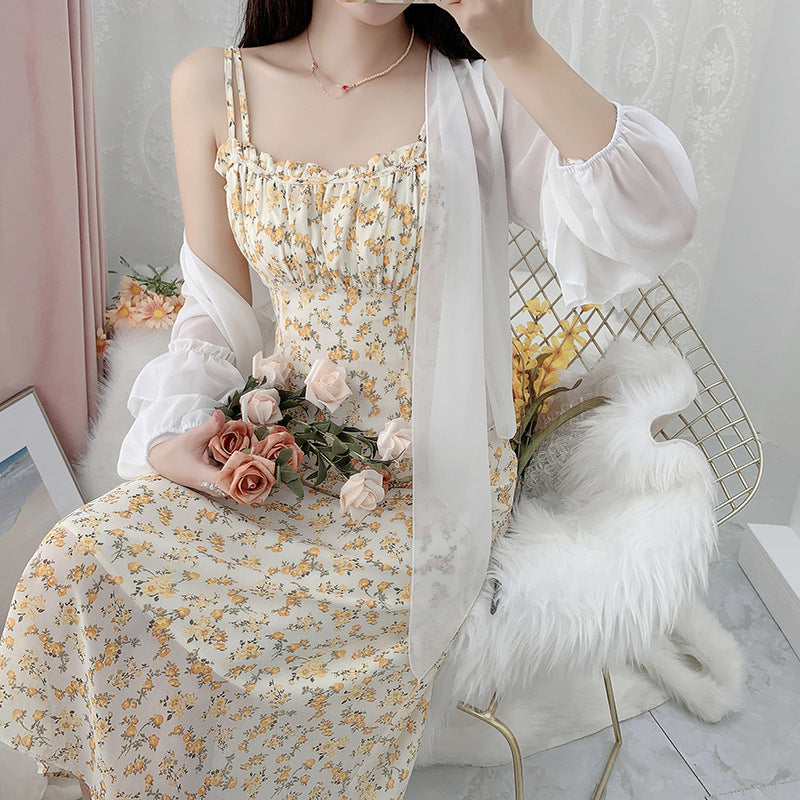 Elegant chiffonbluse med voluminøse detaljer