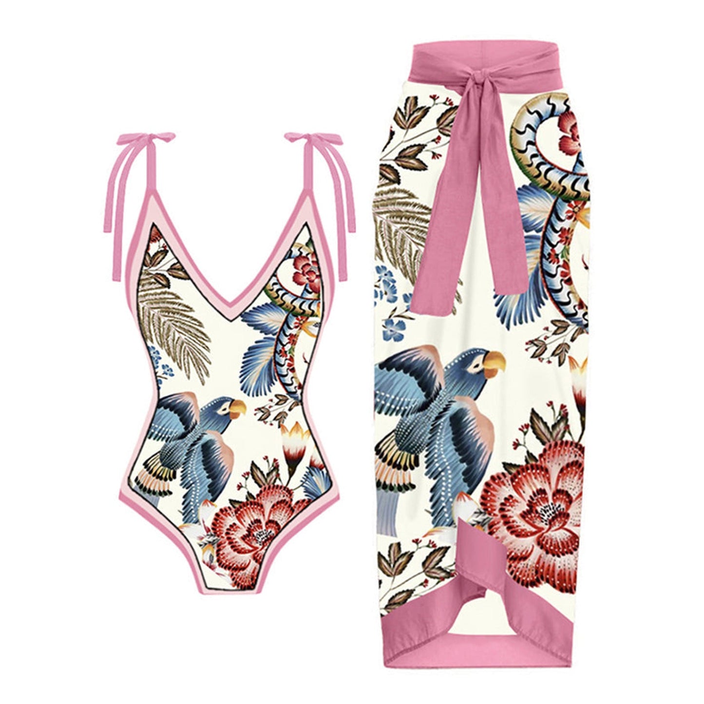 Elegant Badhälsning Set med Chic Knytdräkt