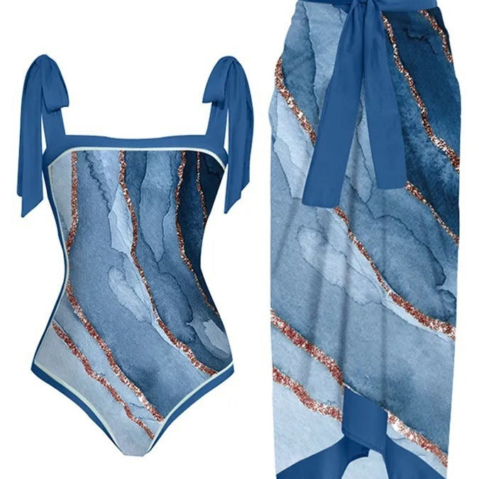 Elegant Badhälsning Set med Chic Knytdräkt