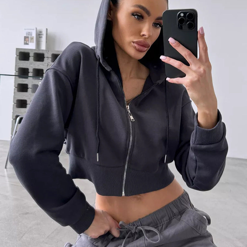 Cropped Zip-Hoodie i Urban Chic fra ModeFusion