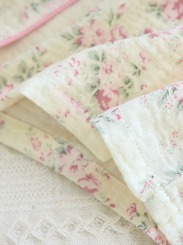 Elegant Dame Pyjamasæt med Blomsterprint og Komfort