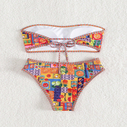 Stilren Bandeau-Bikini med Färgglatt Mönster från Solara