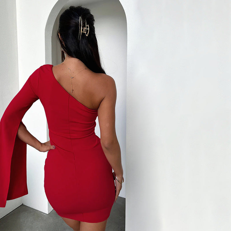 Asymmetriskt Mini-klänning med Viddärm