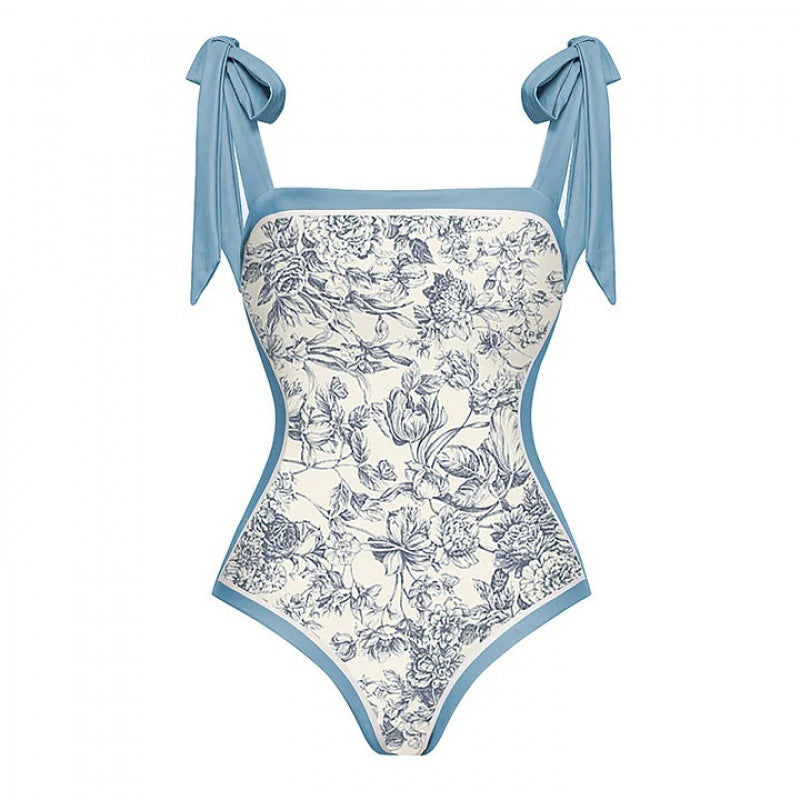 Elegant Baddräkt-Set med Stilrent Omslag och Feminin Detalj