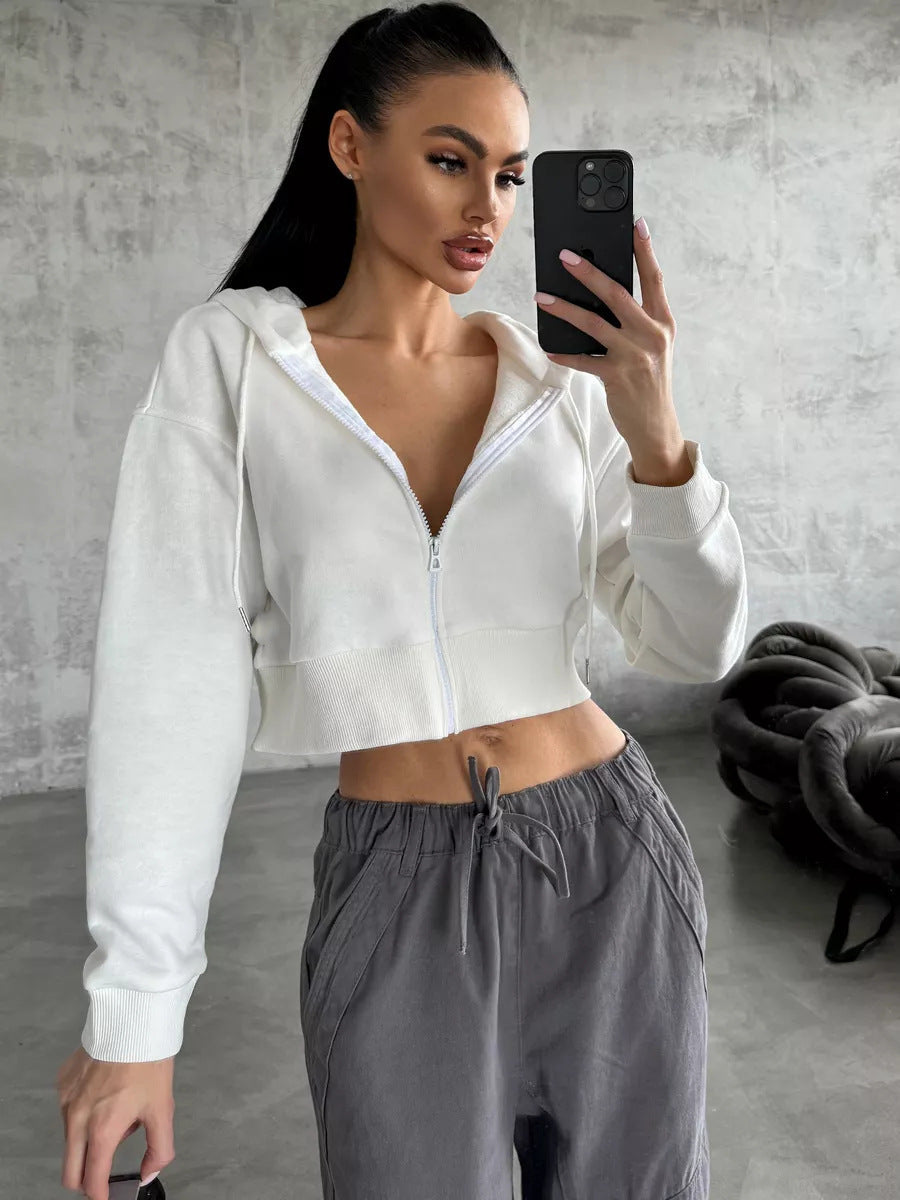 Cropped Zip-Hoodie i Urban Chic fra ModeFusion