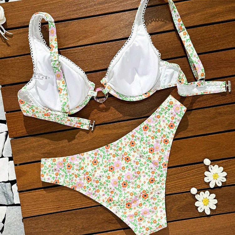 Blommig Bikini-Set för den Stilmedvetna