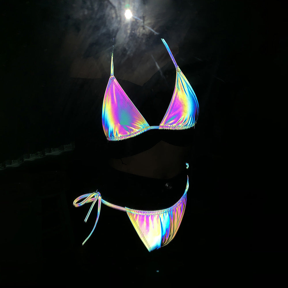 Glamorös Cropped Bralette med Glittrande Finish