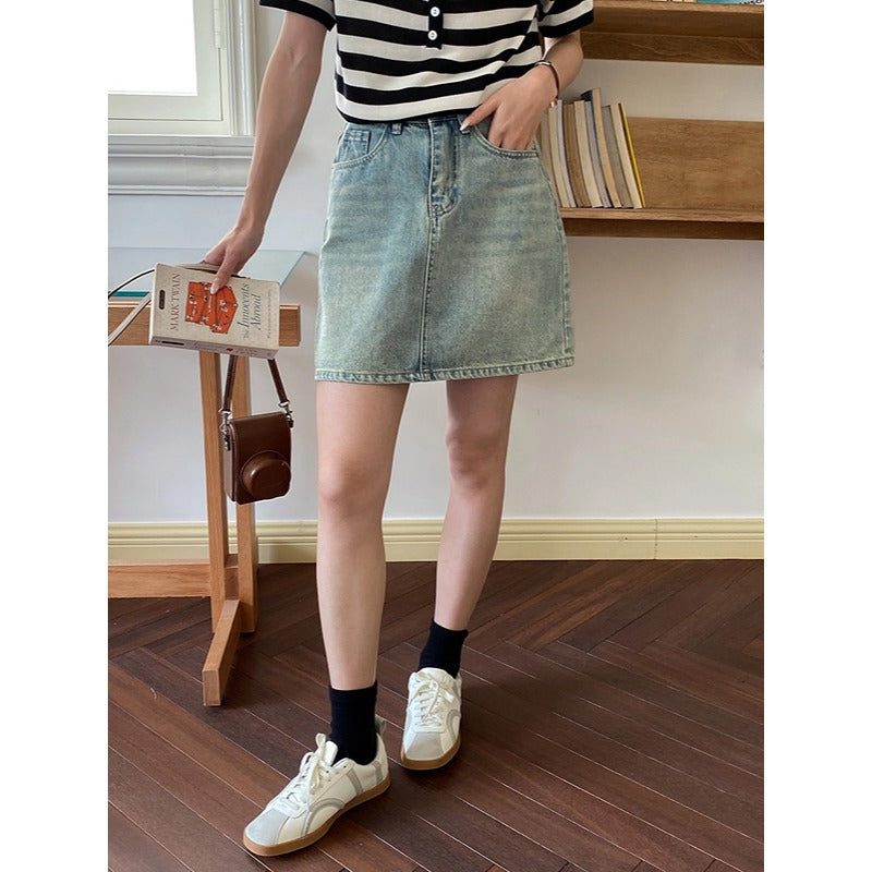 Moderne Denim Miniskirt til Den Stilbevidste Kvinde