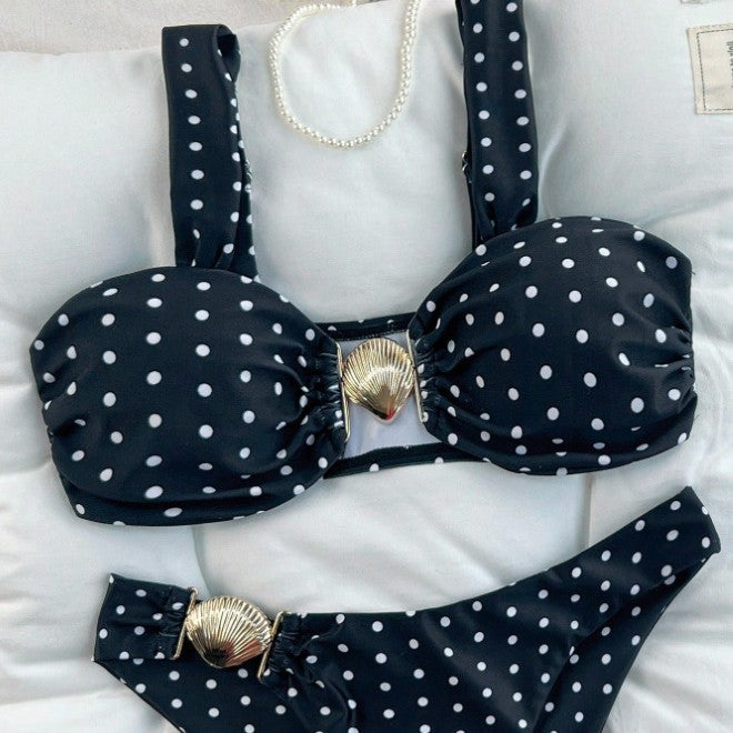 Stilrent Bandeau-Bikini med Skaldetalj