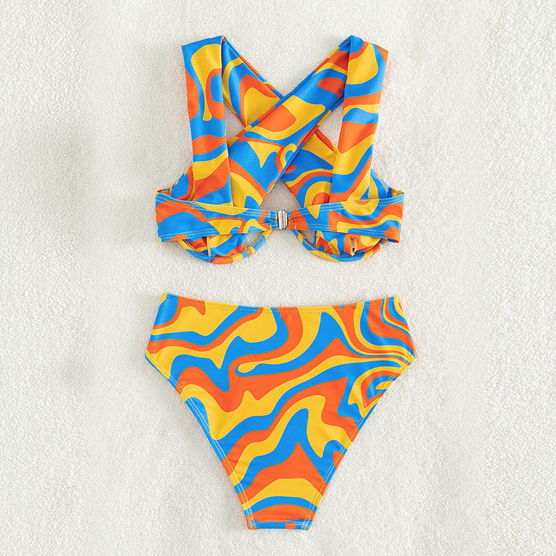 Asymmetrisk Bikini-Set för en Tidlös Strandlook