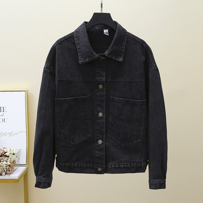 Klassisk Denimjakke til Kvinder med Praktiske Lommer