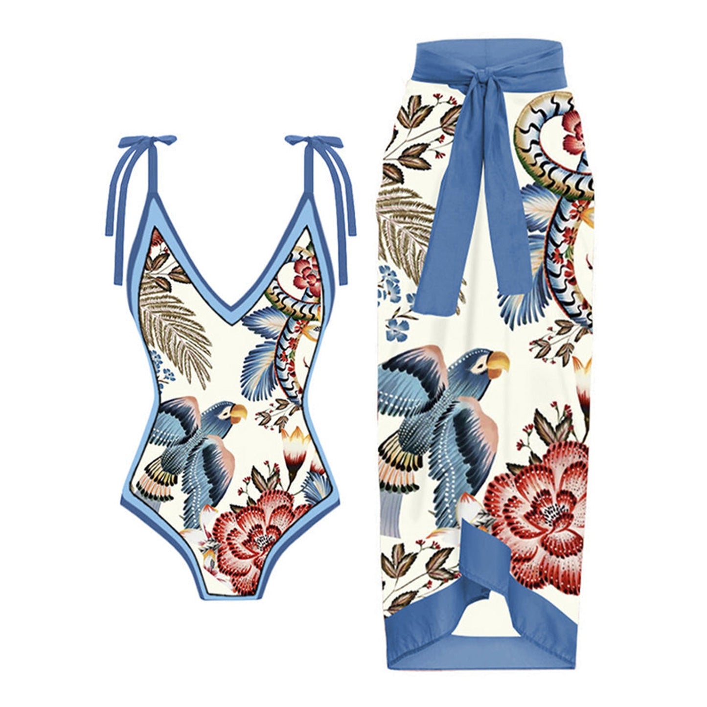 Elegant Badhälsning Set med Chic Knytdräkt