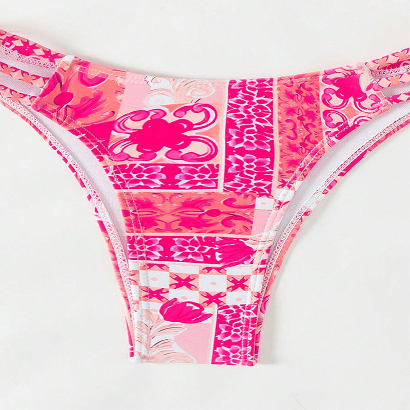 Stilren Bandeau-Bikini med Unikt Mönster