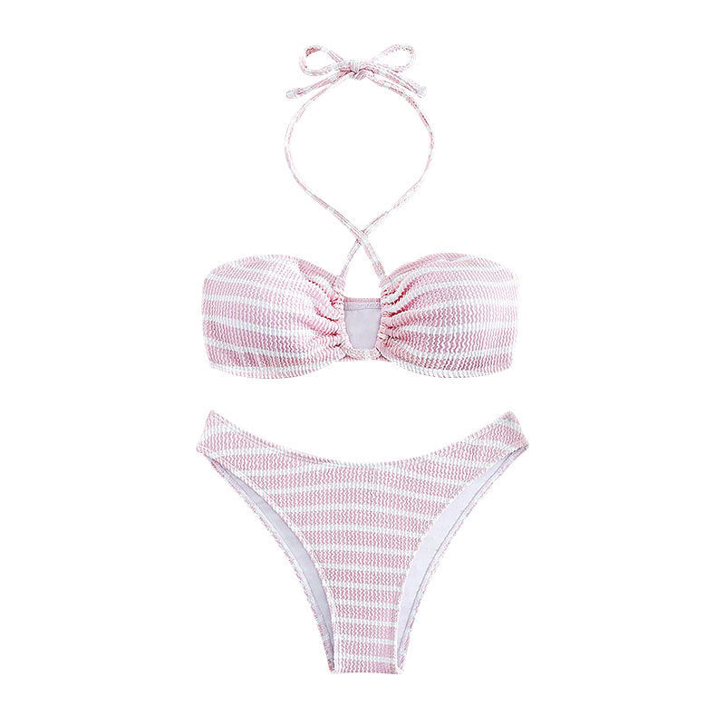 Snygg Bandeau-Bikini med Tidlös Randdesign