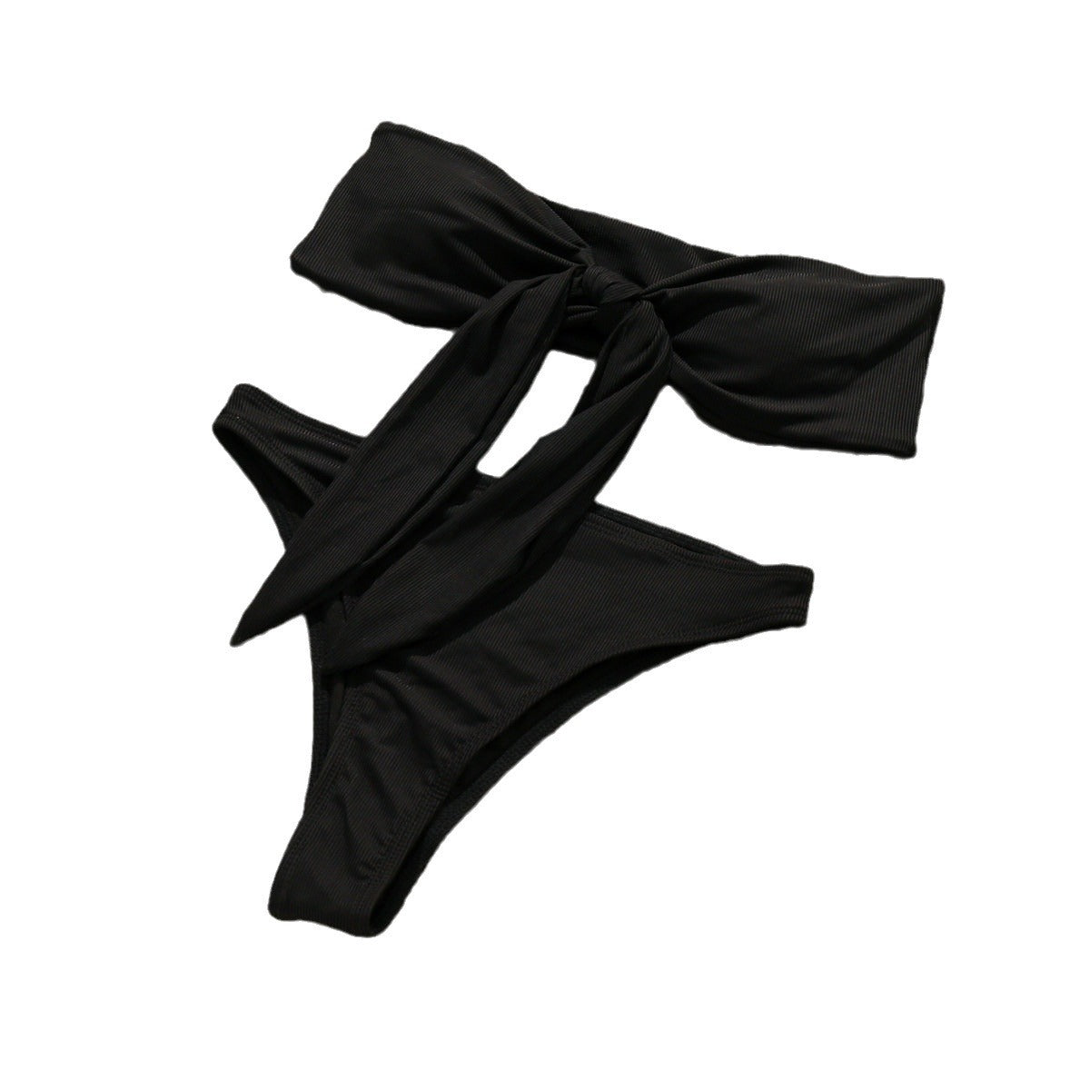 Feminint Bandeau-Bikini med Snygga Detaljer