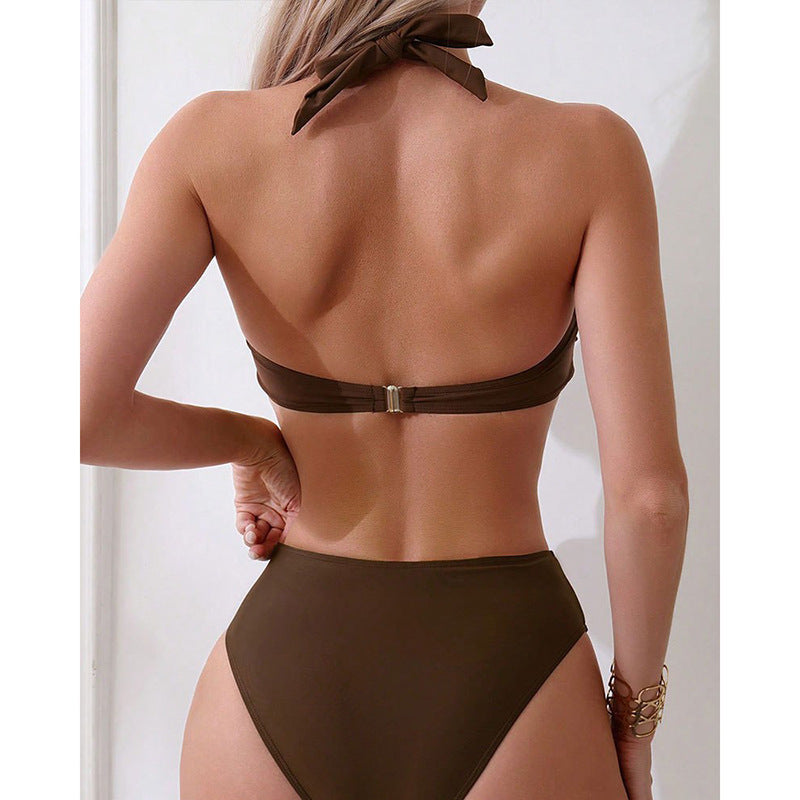 Stilrent Bikiniset med eleganta band och hög midja