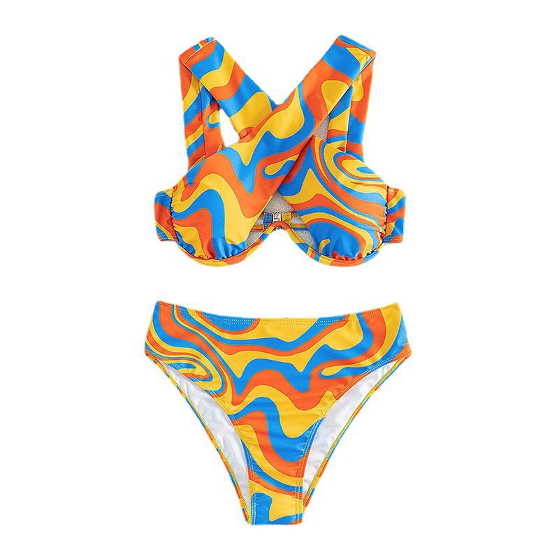 Asymmetrisk Bikini-Set för en Tidlös Strandlook