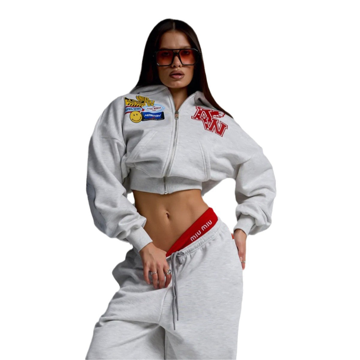 Stilfuld cropped Sweatjakke med unikke detaljer