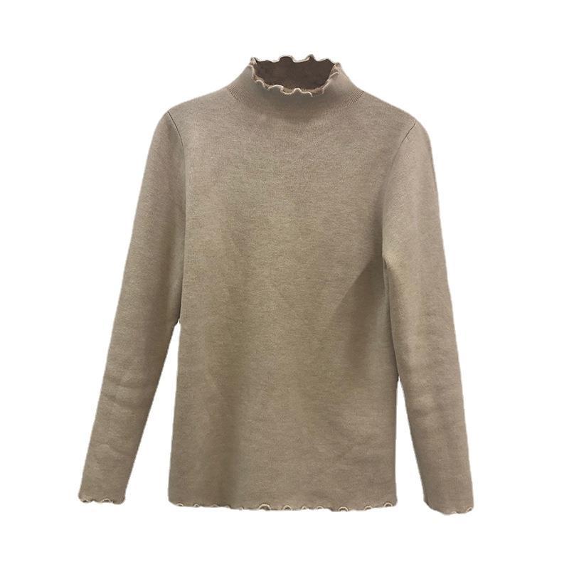 Chic cropped trøje med høj krave og feminine detaljer