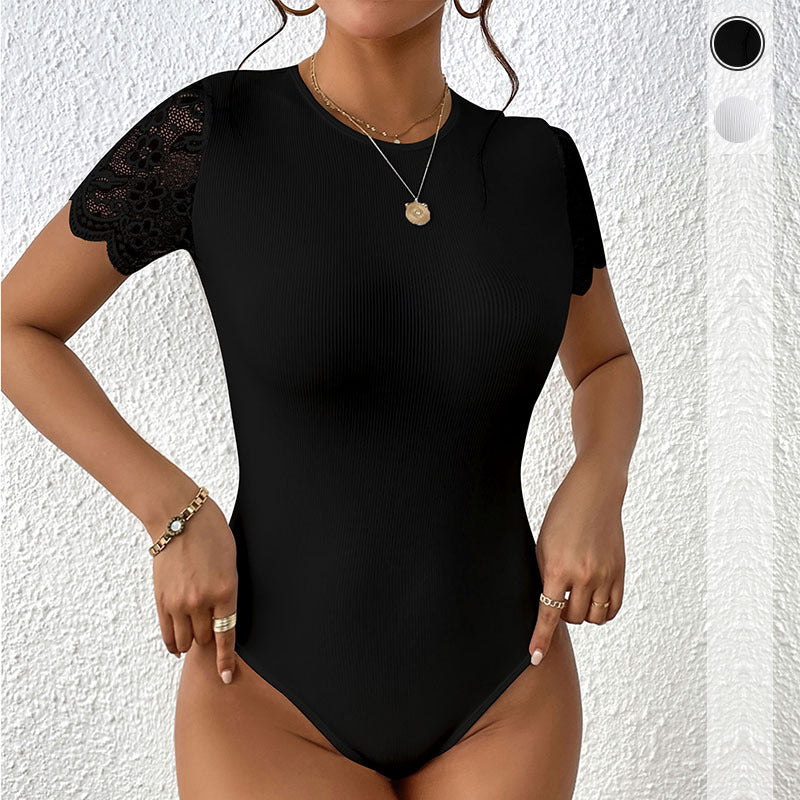 Elegant Body med Spidsdesign og Figurtilpasset Silhuet