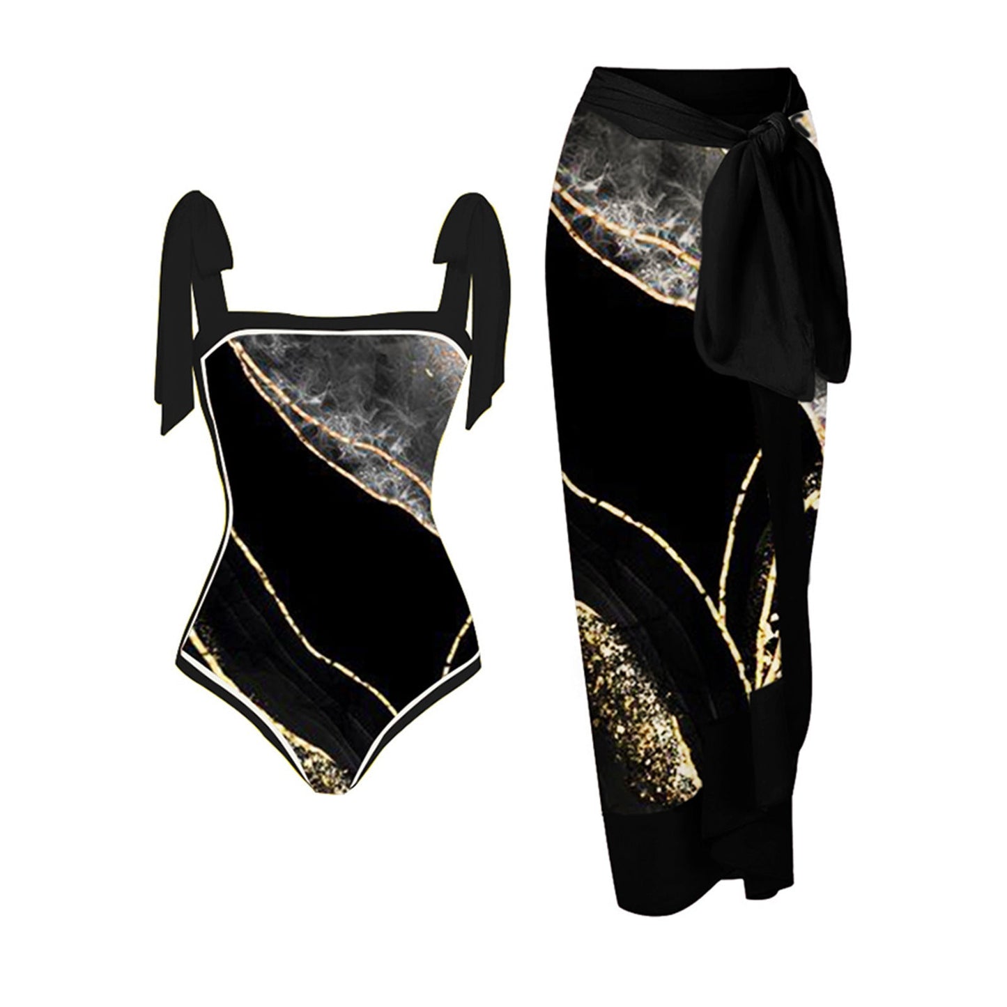 Elegant Badhälsning Set med Chic Knytdräkt